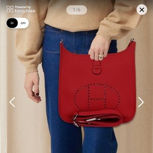Large Size Hermes Vermillion Evelyn Bag